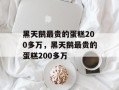 黑天鹅最贵的蛋糕200多万，黑天鹅最贵的蛋糕200多万