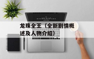 龙珠全王（全新剧情概述及人物介绍）