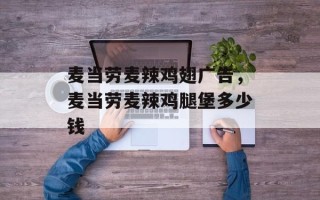 麦当劳麦辣鸡翅广告，麦当劳麦辣鸡腿堡多少钱