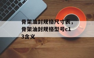 骨架油封规格尺寸表，骨架油封规格型号c13含义