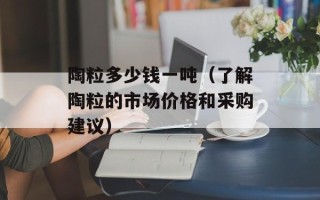 陶粒多少钱一吨（了解陶粒的市场价格和采购建议）
