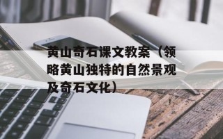 黄山奇石课文教案（领略黄山独特的自然景观及奇石文化）