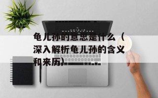 龟儿孙的意思是什么（深入解析龟儿孙的含义和来历）