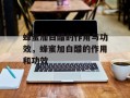 蜂蜜加白醋的作用与功效，蜂蜜加白醋的作用和功效