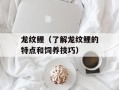 龙纹鲤（了解龙纹鲤的特点和饲养技巧）