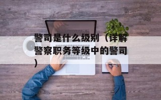 警司是什么级别（详解警察职务等级中的警司）