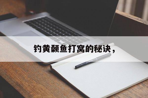 钓黄颡鱼打窝的秘诀，-第1张图片-